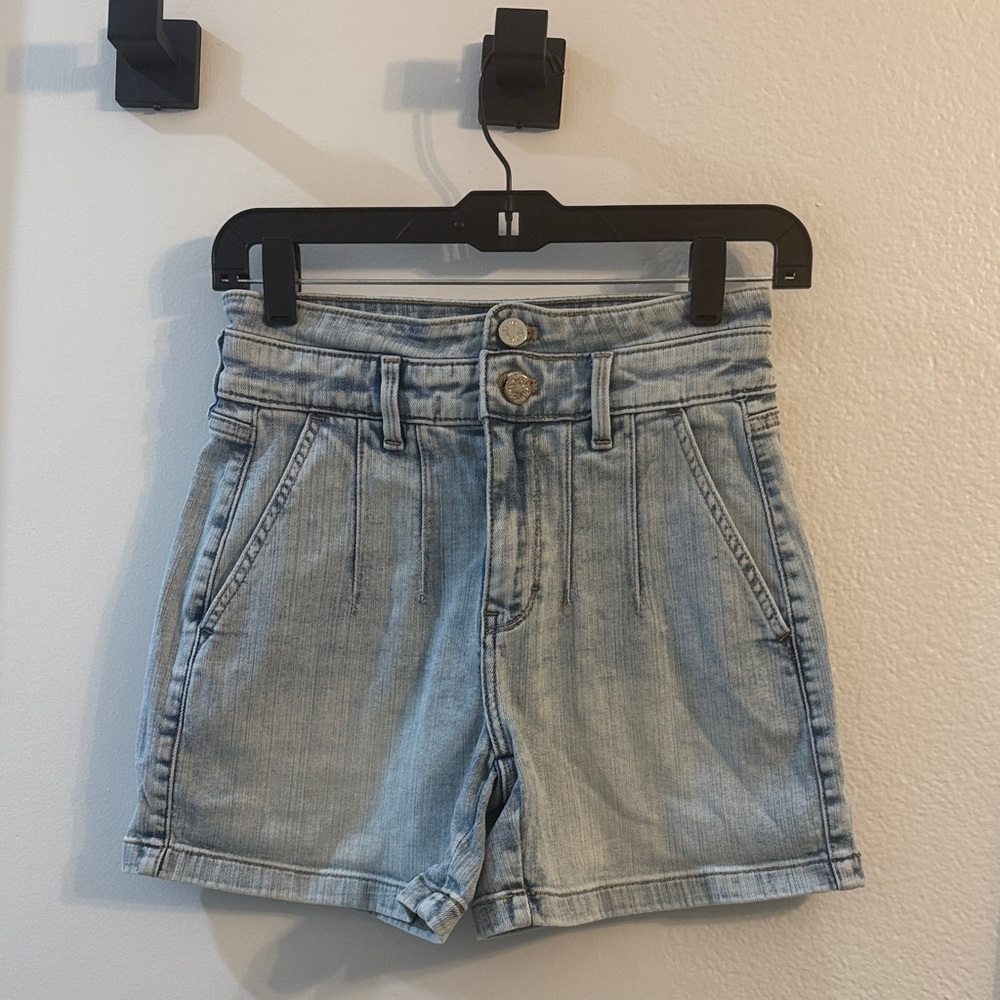 White House Black Market High Waist Light Blue Denim Shorts